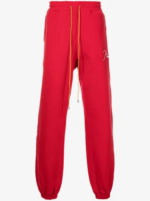 RHUDE embroidered-logo tapered joggers