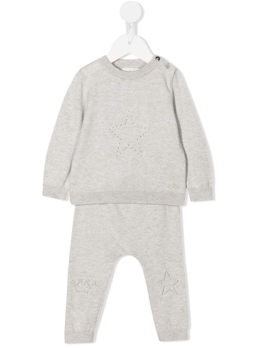 Marie-Chantal star-motif knitted babygrow set - Grey