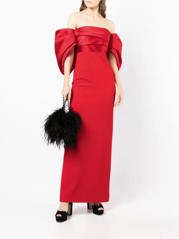 Solace London off-shoulder Maxi Dress | Red | FARFETCH
