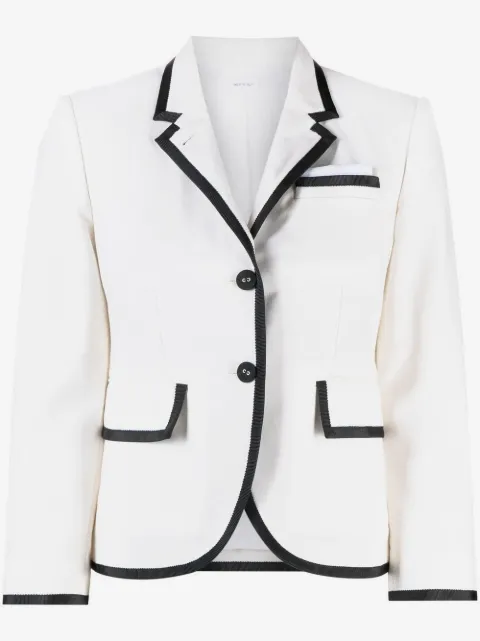 Thom Browne grosgrain ribbon-trim blazer