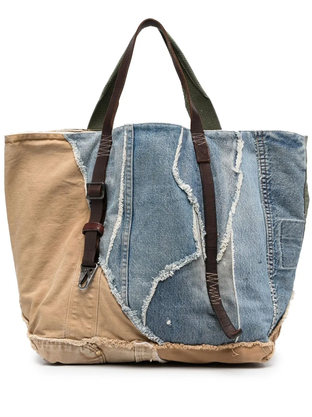 

Greg Lauren tote de mezclilla con diseño patchwork - Azul