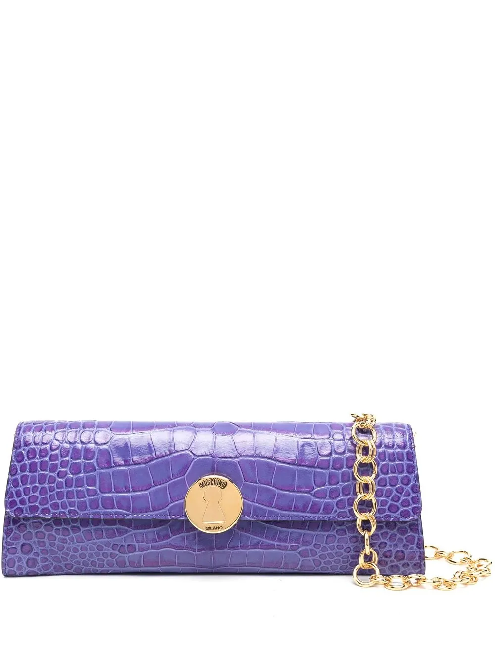 

Moschino bolsa crossbody con efecto de piel de cocodrilo - Morado