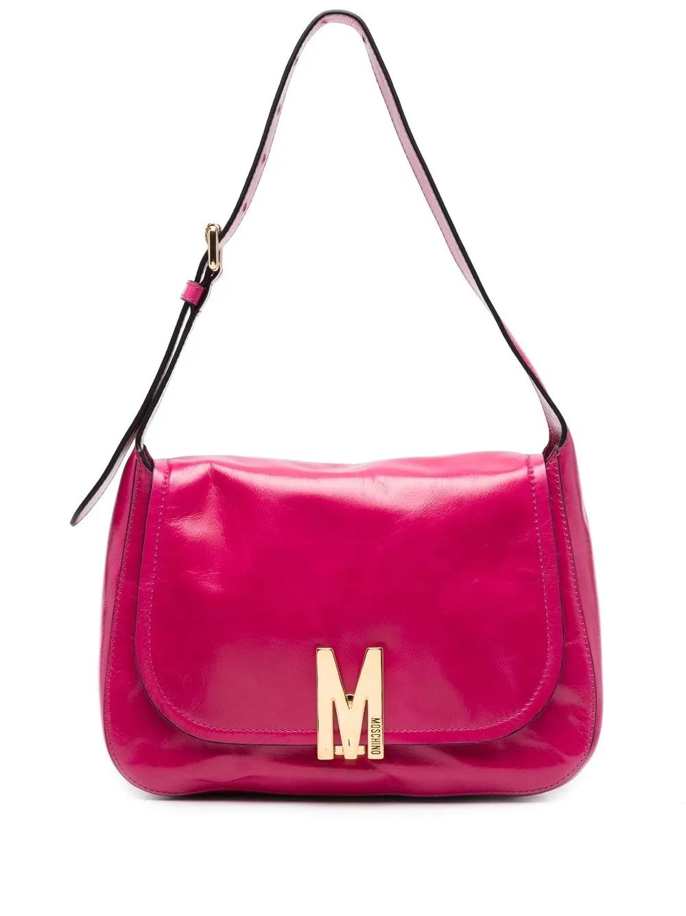 

Moschino logo-plaque shoulder bag - Pink