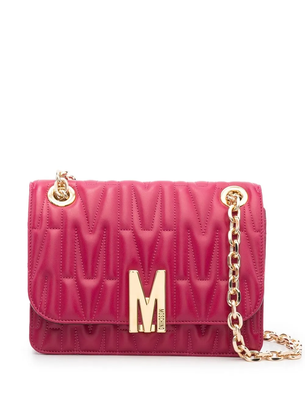 

Moschino bolsa crossbody con logo en relieve - Rosado