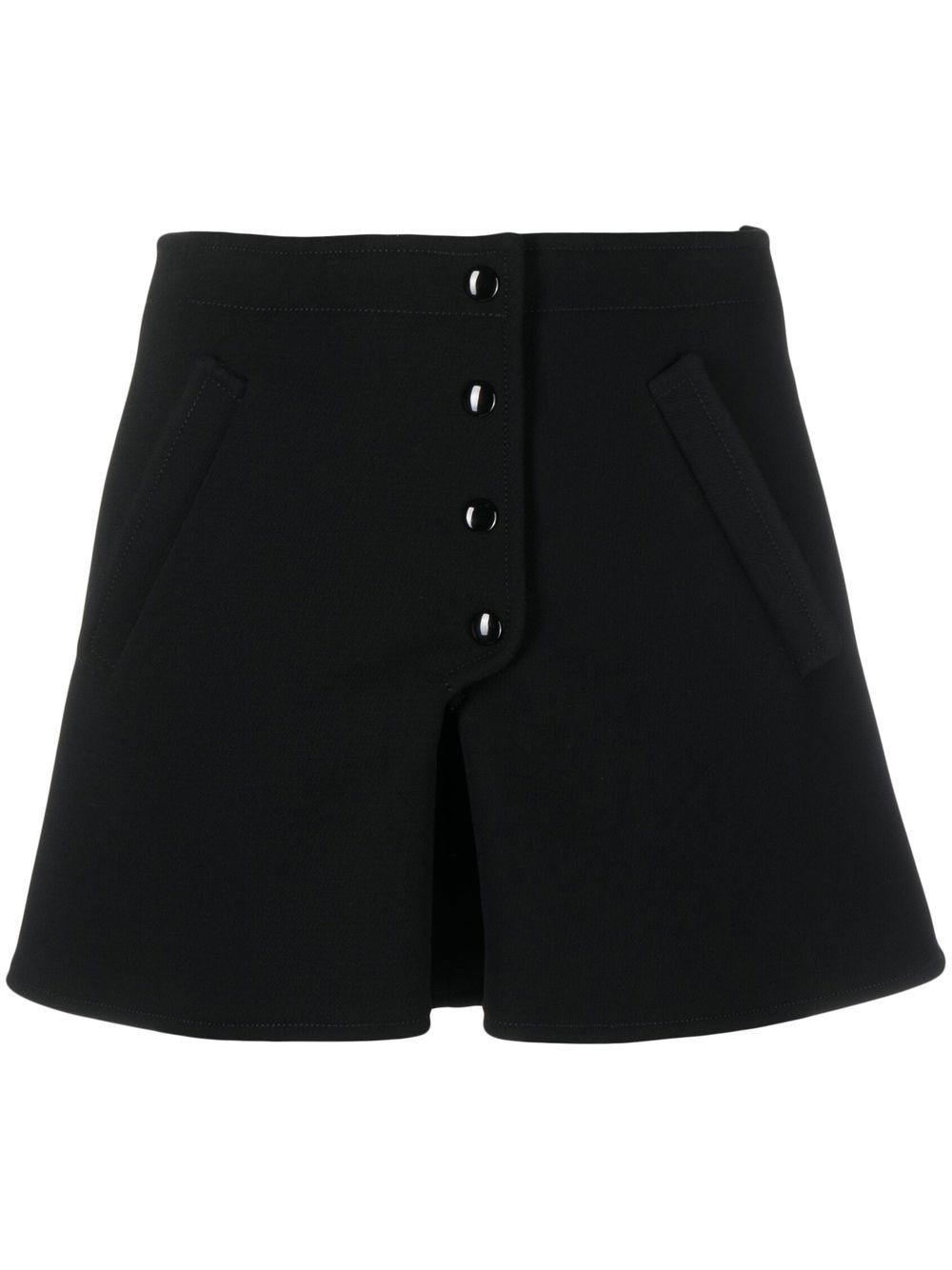 Courrèges buttoned-up A-line miniskirt - Black