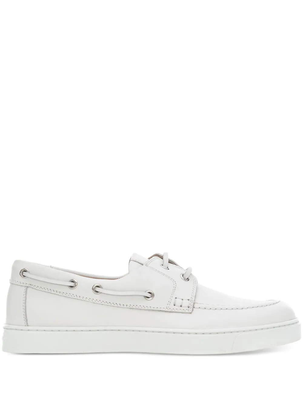 Gianvito Rossi leather lace-up boat shoes White