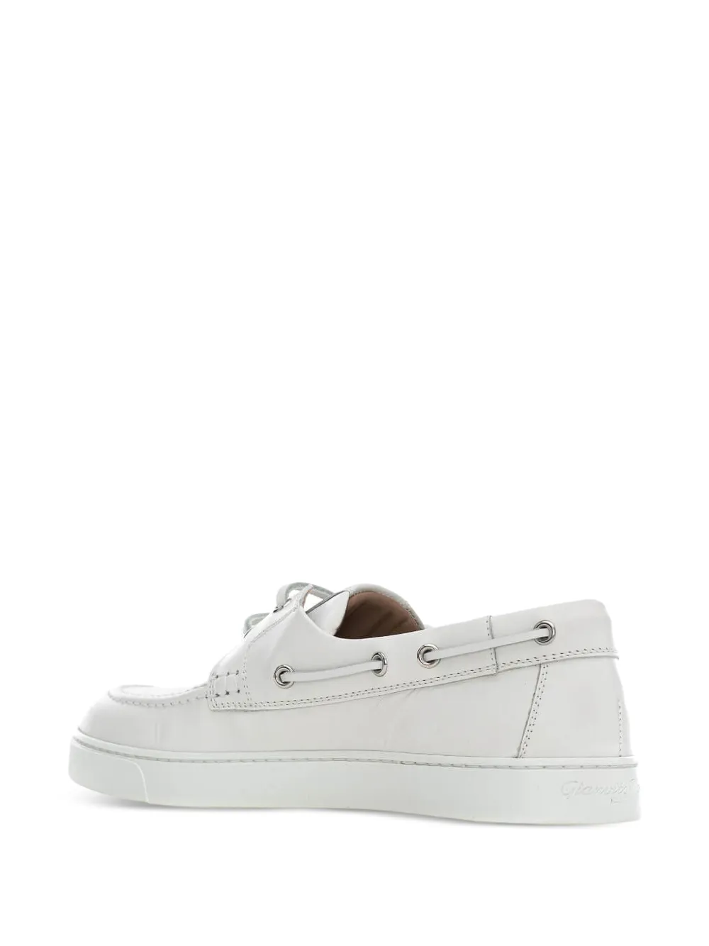 Gianvito Rossi leather lace-up boat shoes White
