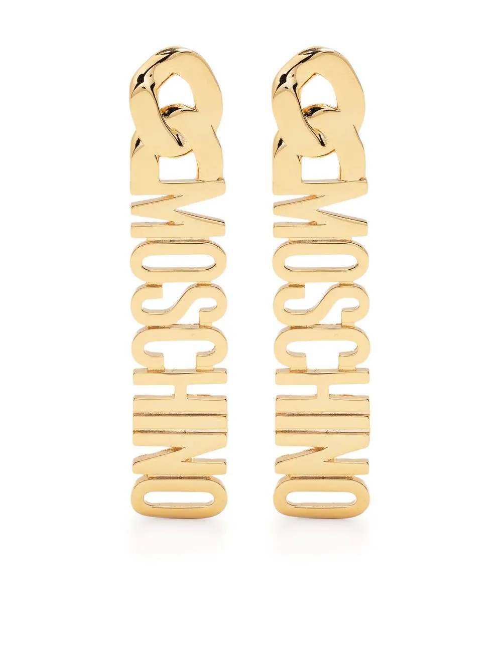 

Moschino aretes con dije del logo - Dorado