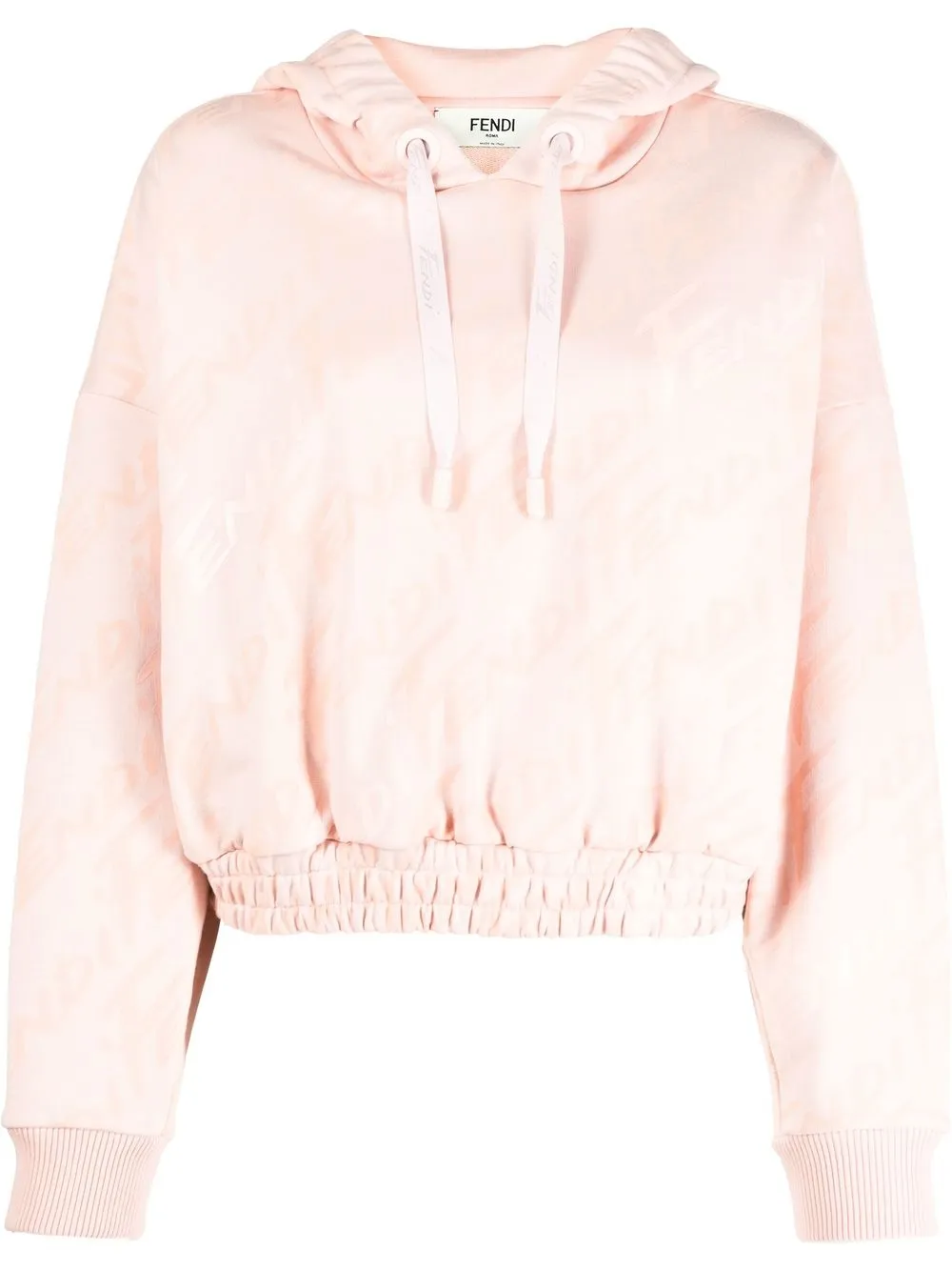 elasticated cotton hoodie