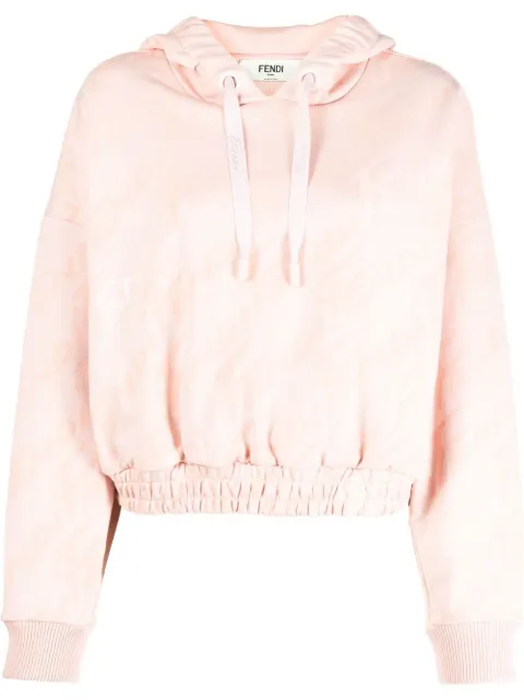 FENDI elasticated cotton hoodie