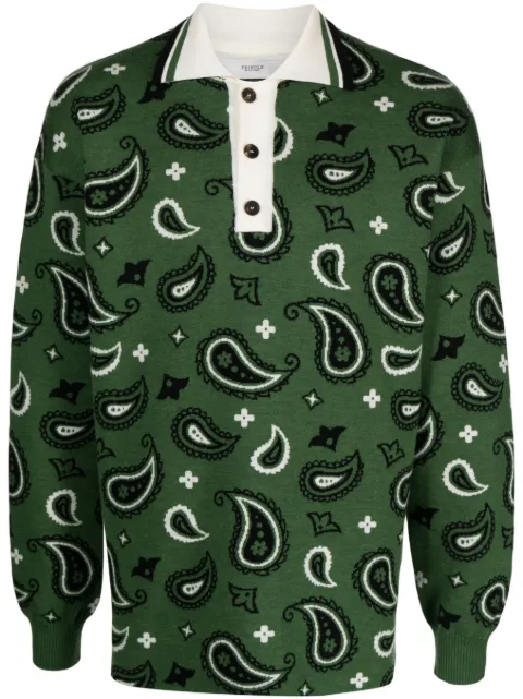 Pringle of Scotland paisley-jacquard polo-collar jumper