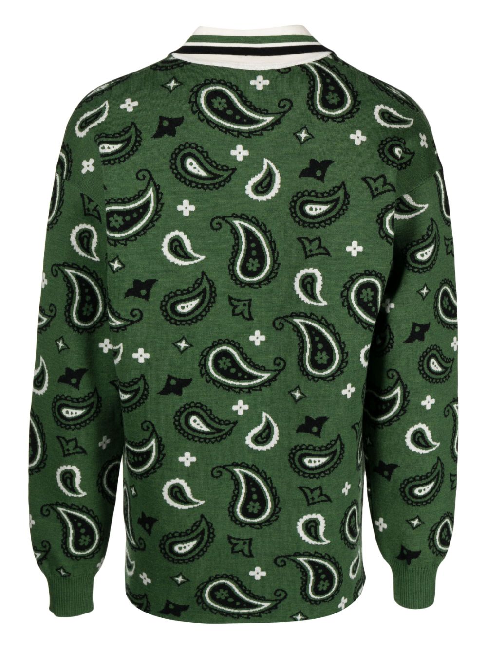 Pringle of Scotland paisley-jacquard polo-collar jumper - Groen