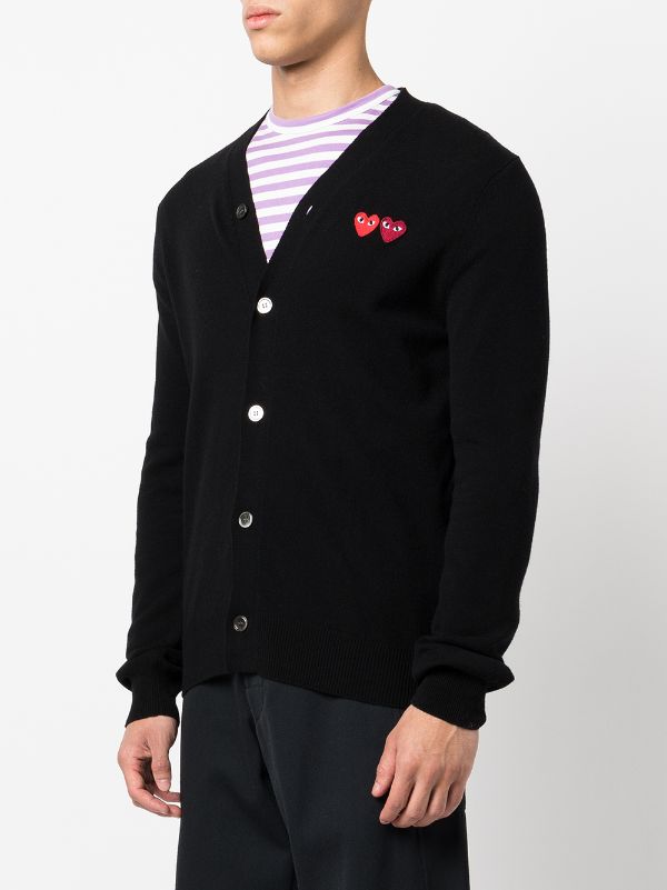 Comme Des Garçons Play Double Heart Cardigan - Farfetch