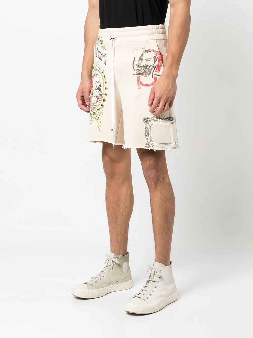  Amiri Shorts Mit Zickzackmuster   Nude 