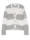 Thom Browne Kids striped button-up cardigan - Grey