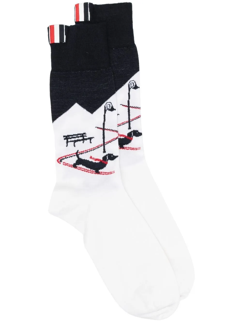 

Thom Browne Holiday Hector mid-calf socks - White