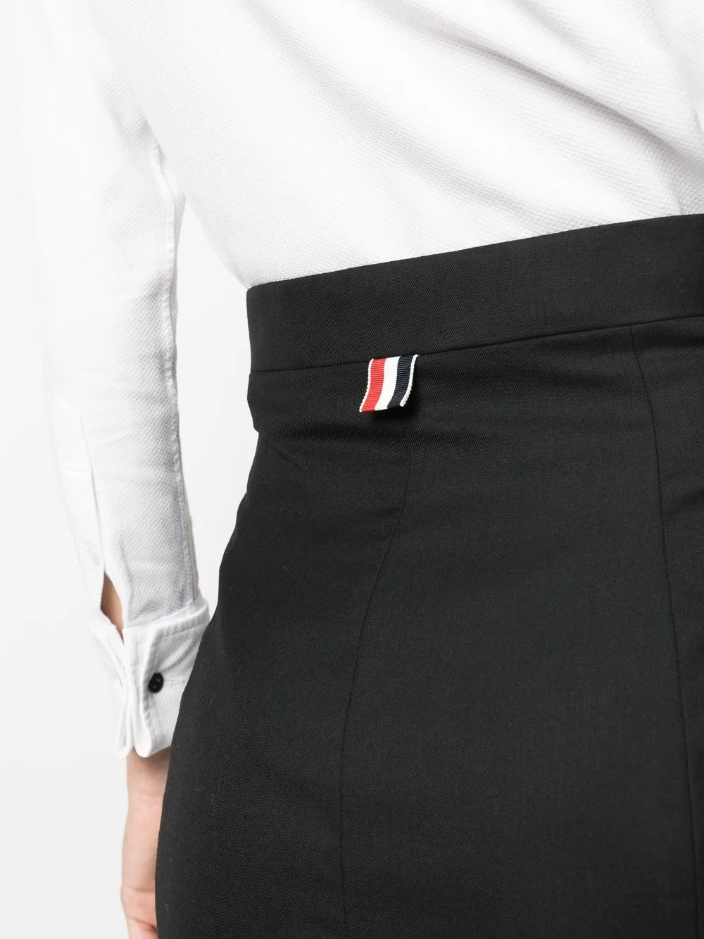 Shop Thom Browne Twill-weave Pencil Skirt In Black