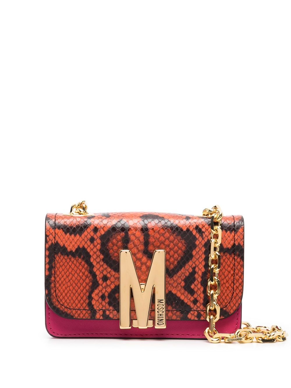 snakeskin-effect leather crossbody bag