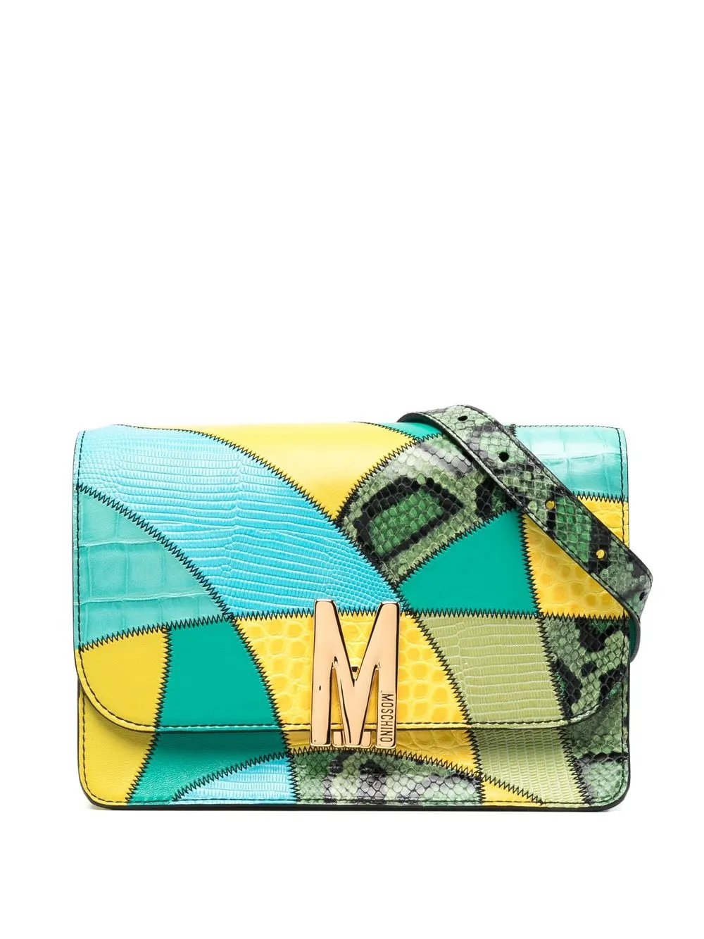 

Moschino bolsa crossbody con diseño patchwork - Verde