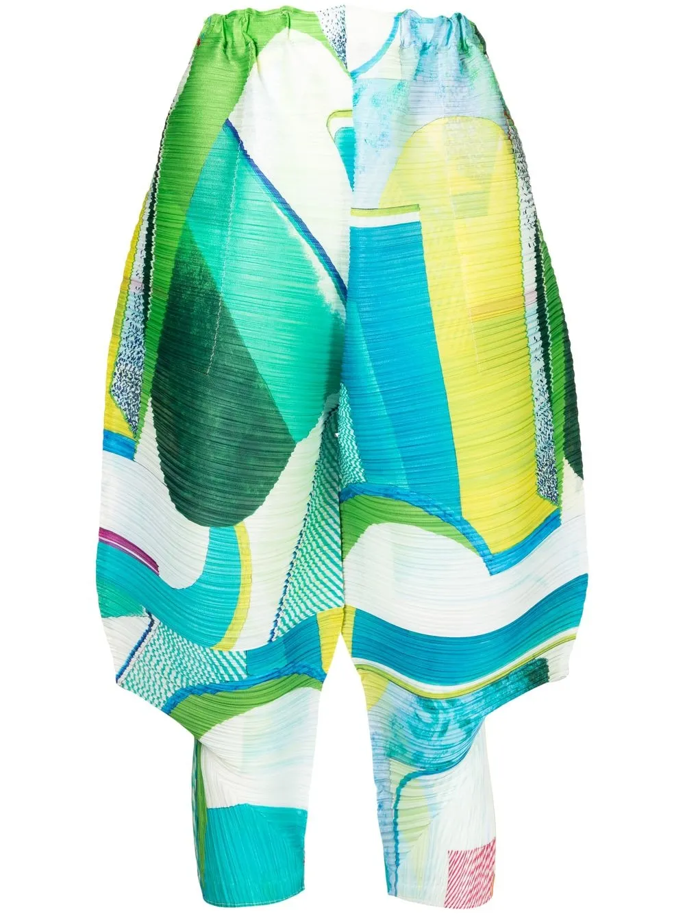 

Pleats Please Issey Miyake pantalones con estampado abstracto - Verde