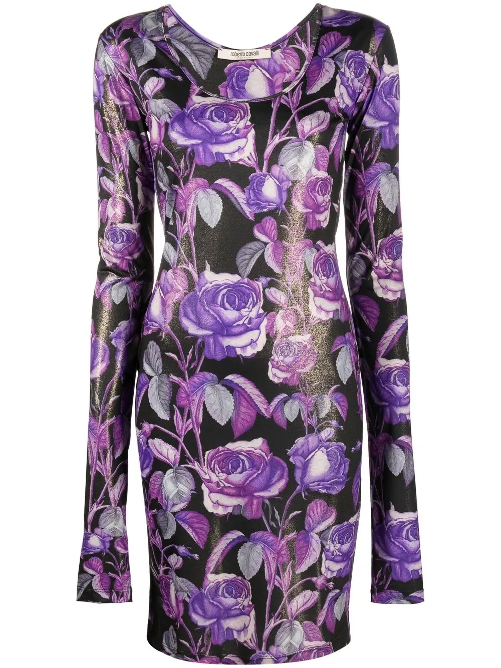 

Roberto Cavalli vestido midi con estampado floral - Morado