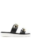 Michael Michael Kors Scarlett 30mm chain-link leather slides - Black