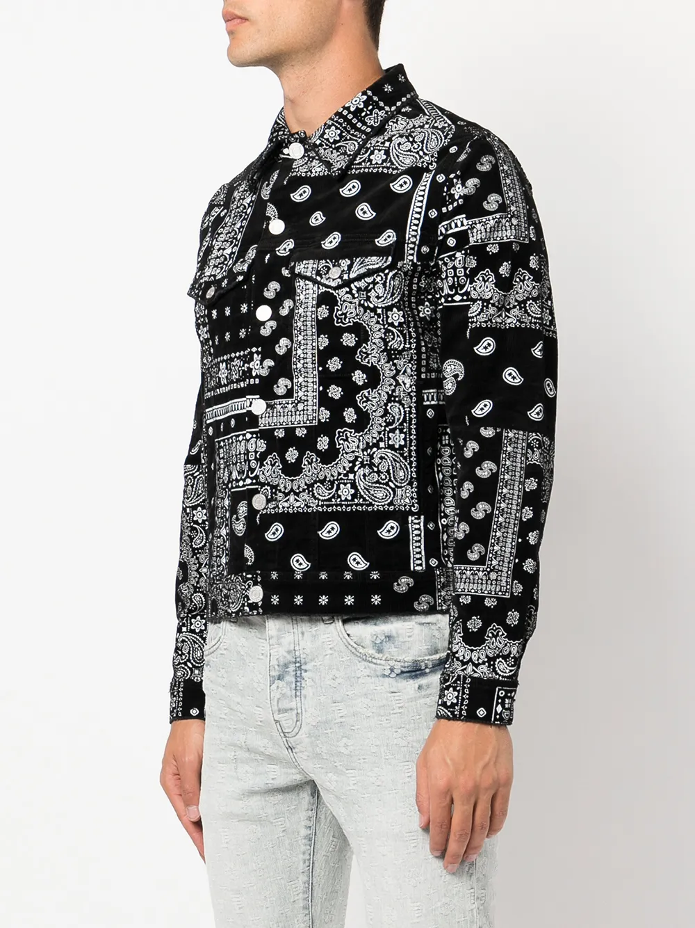 Purple Brand Shirtjack met paisley-print Zwart