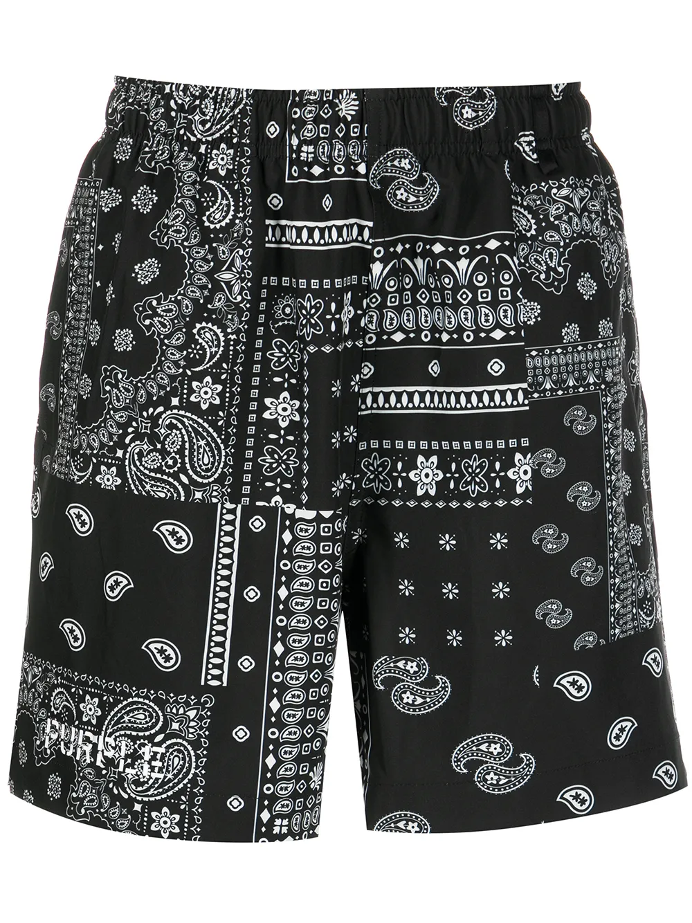 

Purple Brand shorts de playa con estampado patchwork - Negro