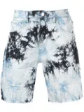 Purple Brand Jacquard Monogram tie-dye denim shorts - Blue