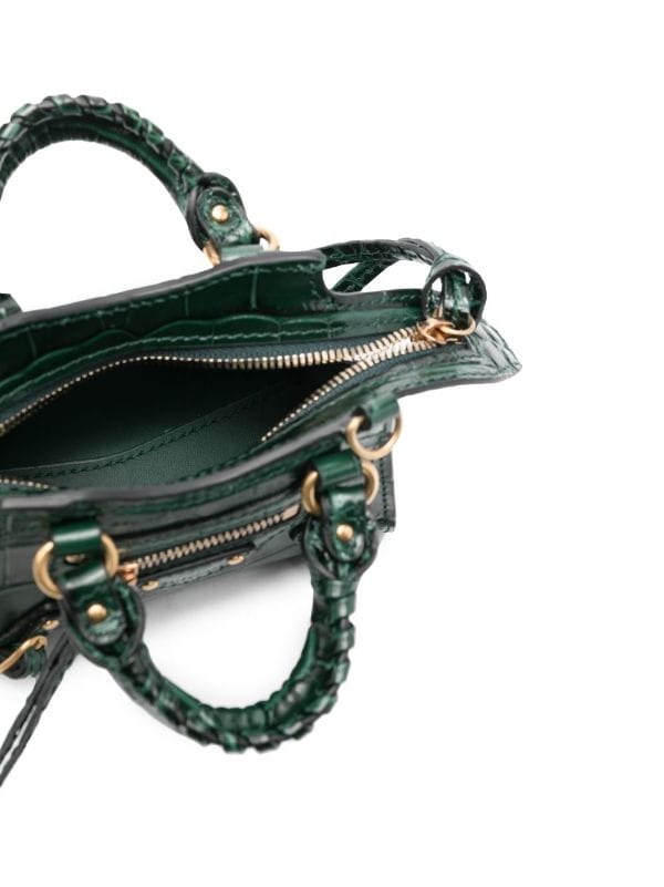 Balenciaga bag. Neo Classic mini croc effect leather bag. 