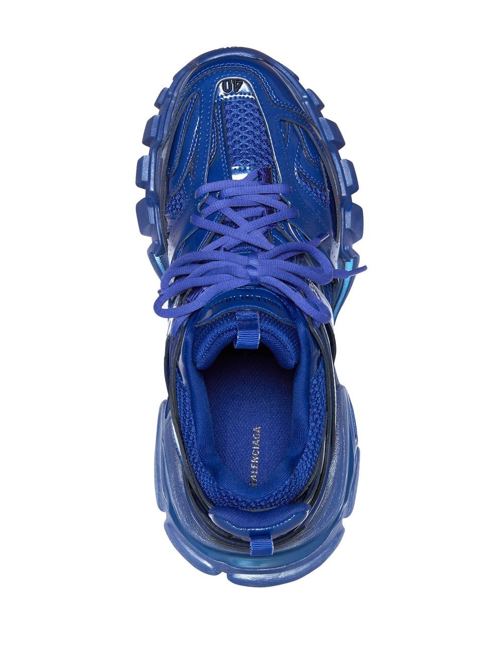 Shop Balenciaga Track Faux-leather Sneakers In Blue