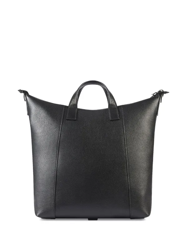 BALENCIAGA Hourglass Leather Tote Crossbody Bag Black