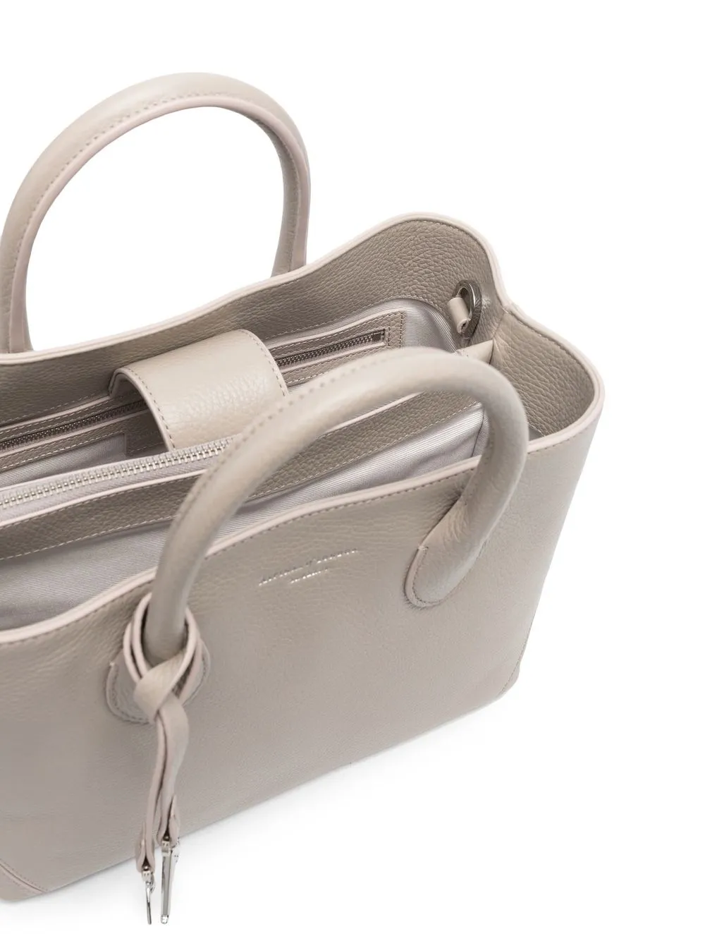 Aspinal Of London Midi London Leather Tote Bag In Grey