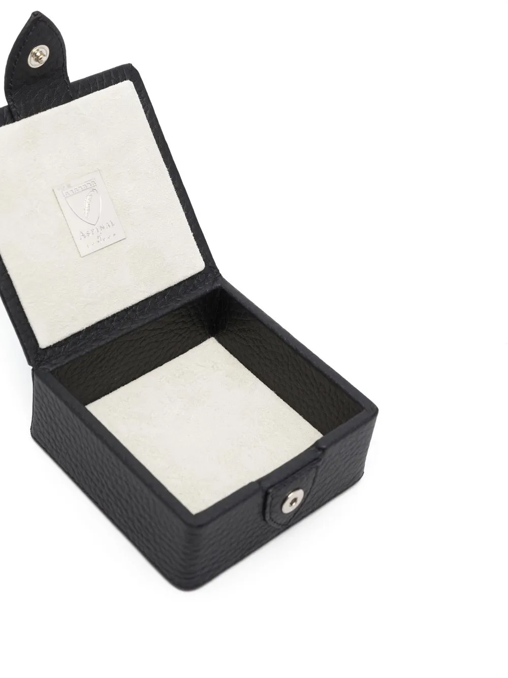Aspinal Of London Leather Stud Box In Schwarz