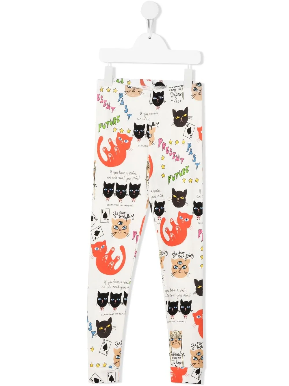 

Mini Rodini leggins Clairvoyant Cats con estampado gráfico - Blanco