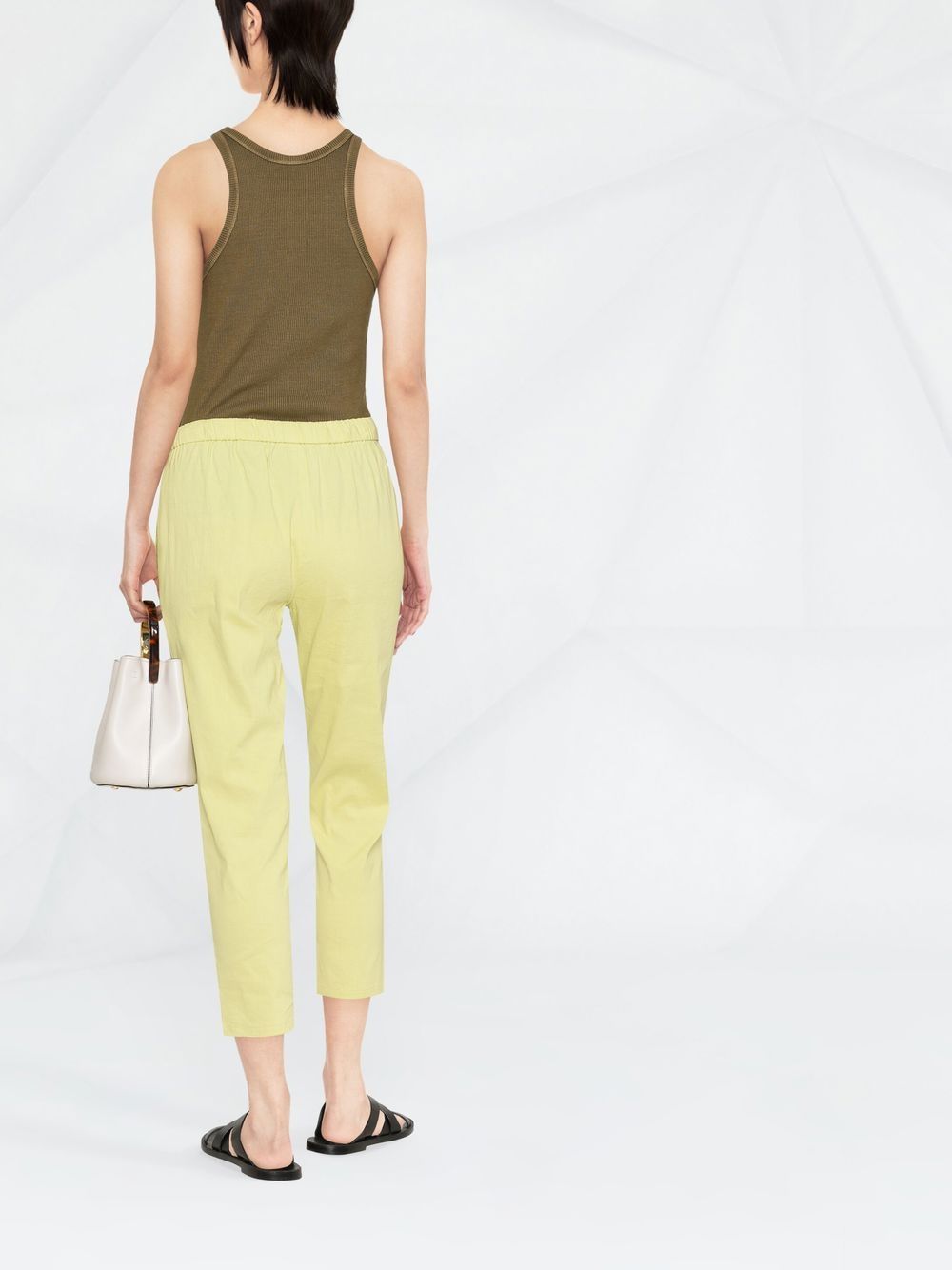 Shop Theory Cropped Drawstring Trousers In Gelb