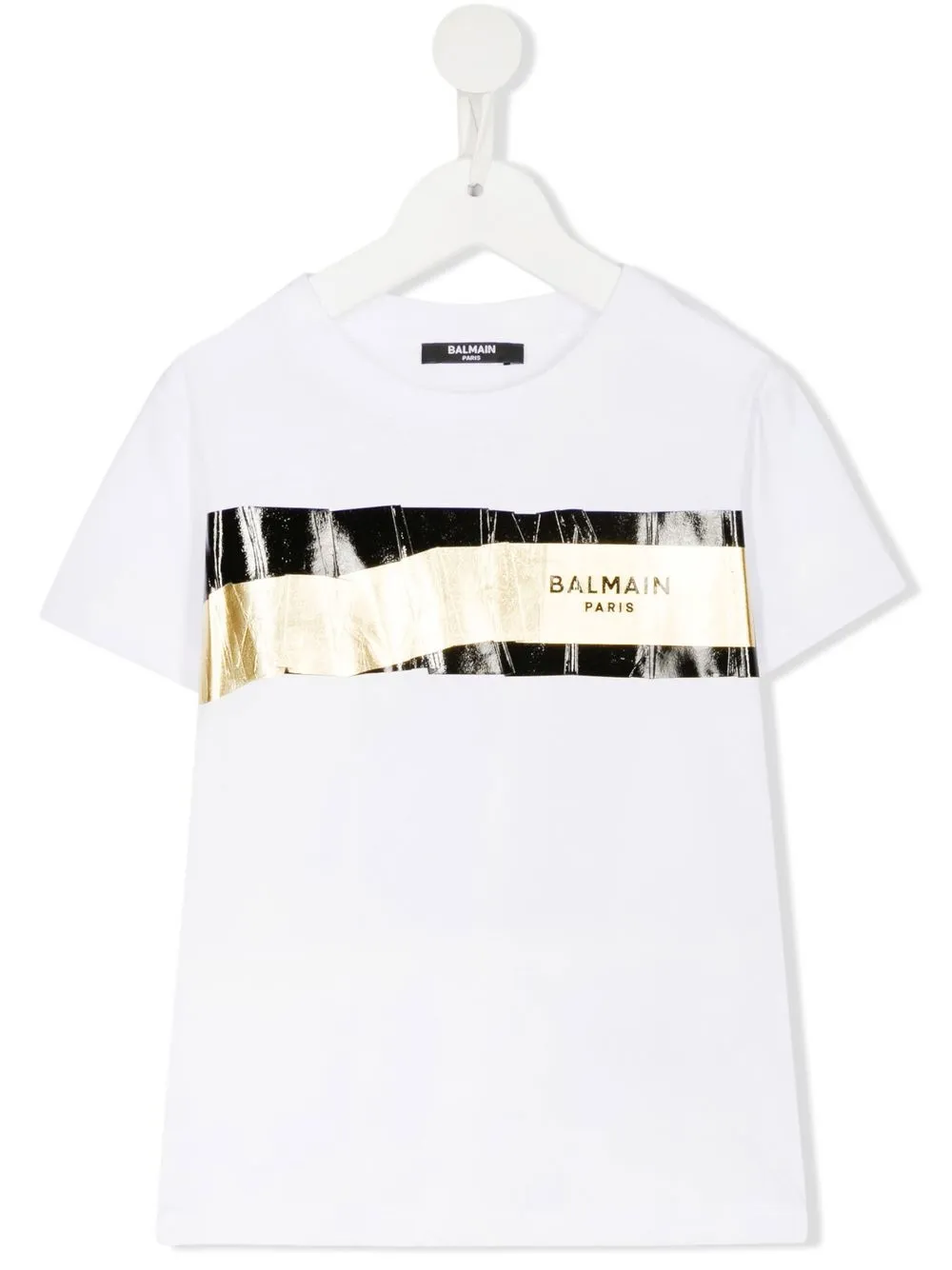 

Balmain Kids playera manga corta con logo estampado - Blanco