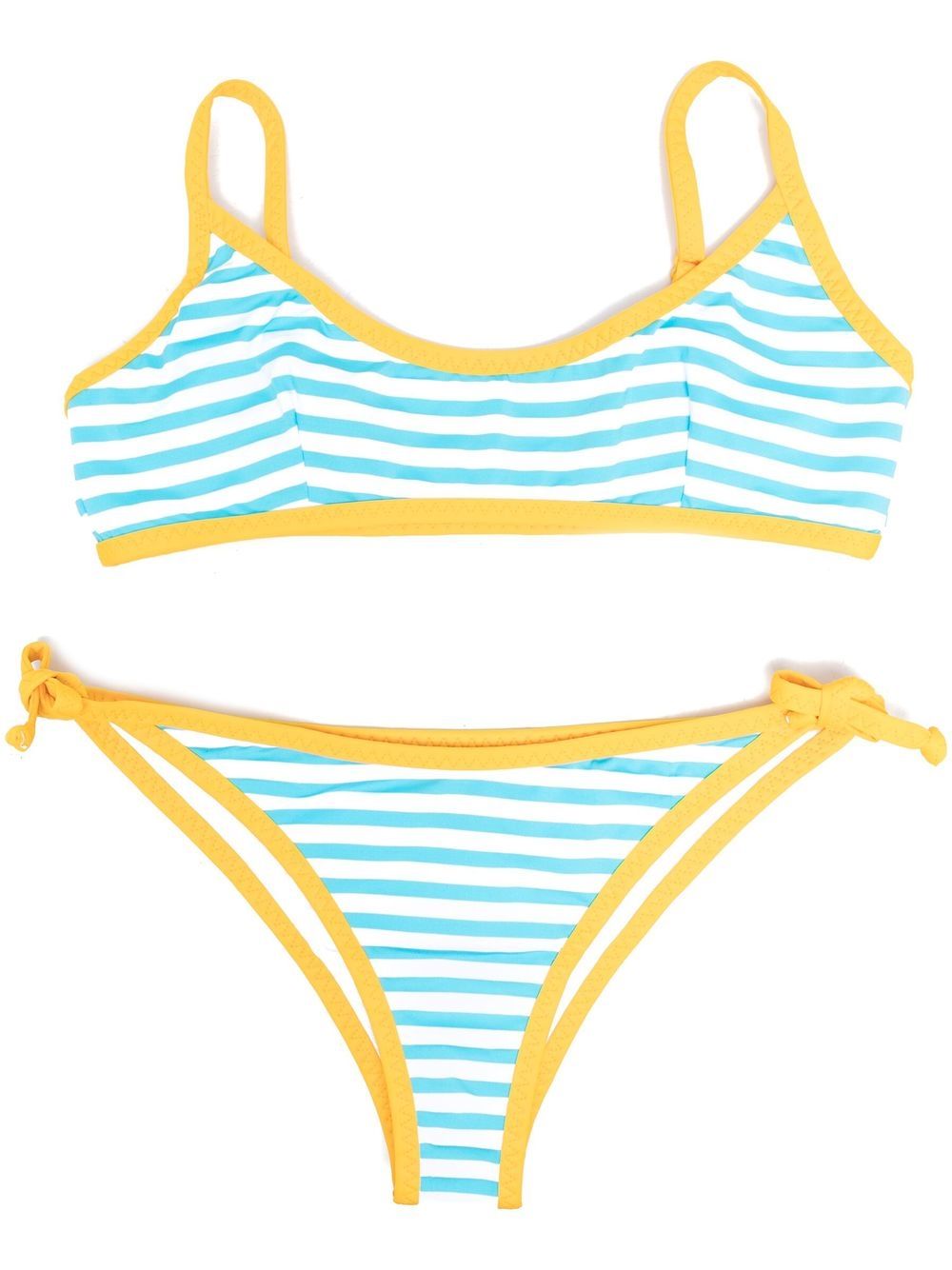 

MC2 Saint Barth Kids bikini con ribete en contraste - Azul