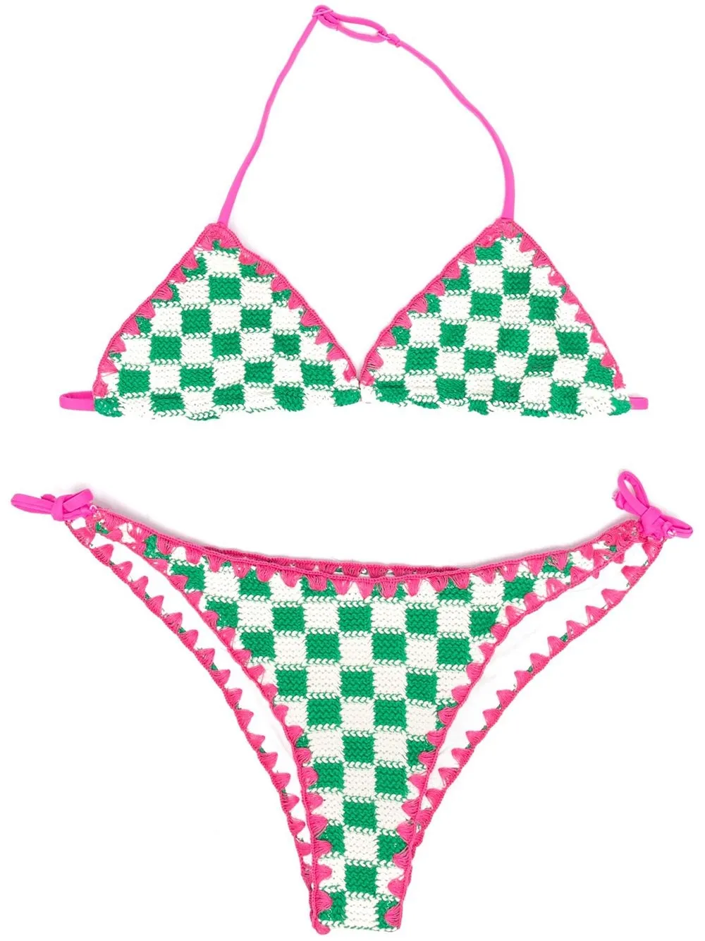 

MC2 Saint Barth Kids bikini Holly con diseño de triángulo - Verde
