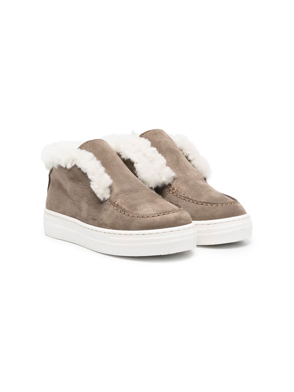 

MONTELPARE TRADITION TEEN slip-on shearling-trim loafers - Neutrals