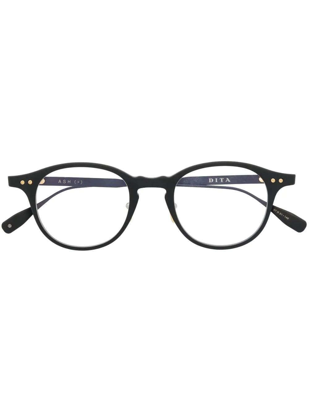 

Dita Eyewear Ash engraved.-logo detail glasses - Black