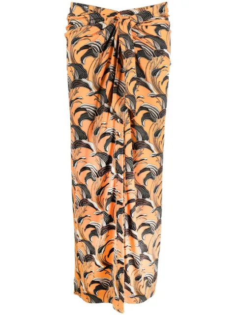 Rabanne printed ruched skirt