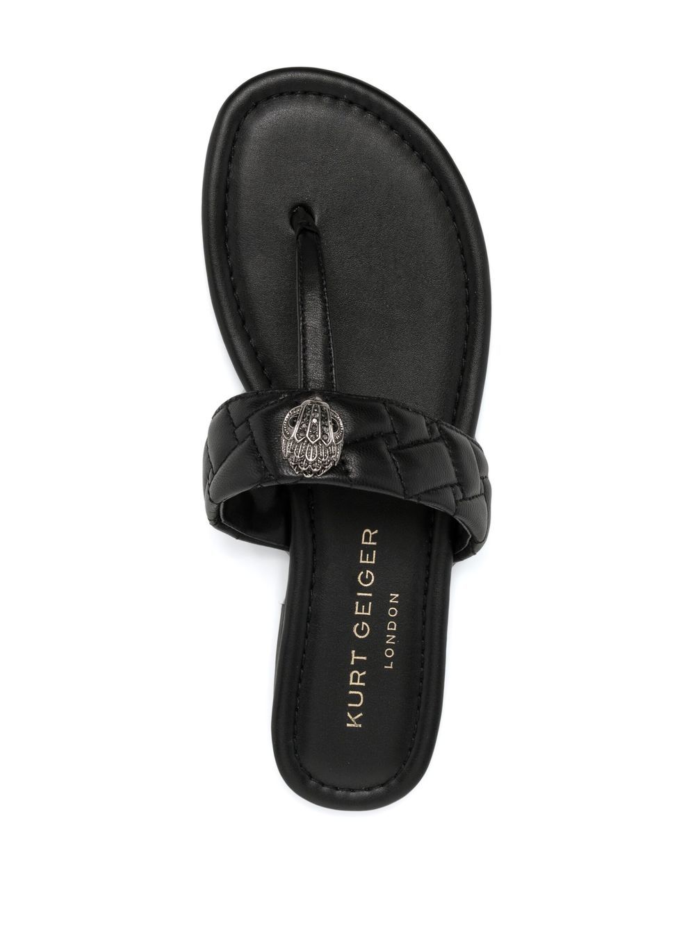 Shop Kurt Geiger Kensington Flat Sandals In Black