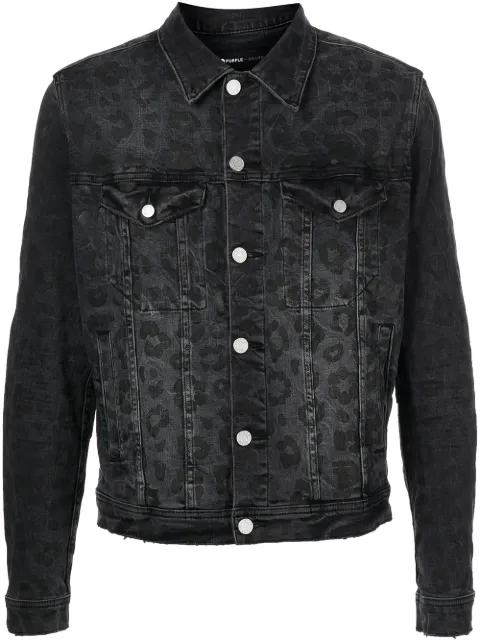Purple Brand monogram-leopard print denim jacket