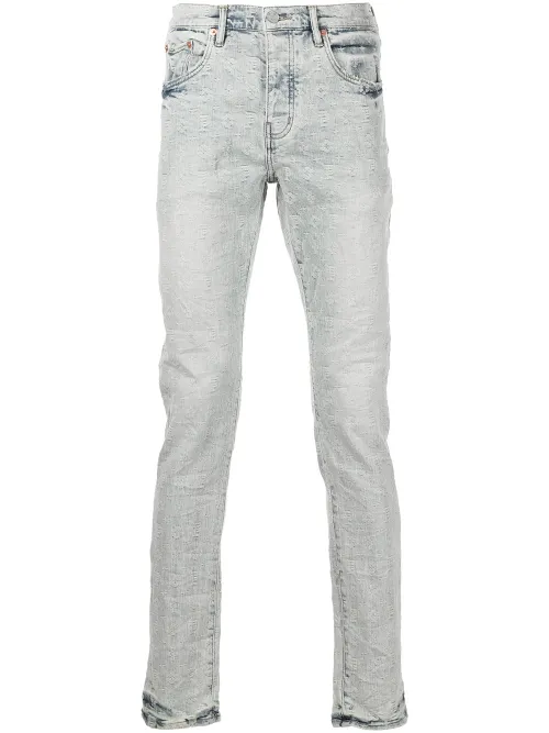 Jean slim à motif monogrammé en jacquard - Purple Brand - Modalova