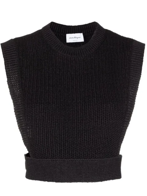 Ferragamo — intarsia-knit cropped top