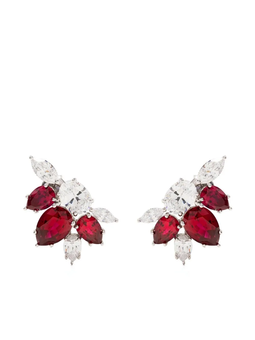 

CARAT* LONDON aretes Esther Ruby Cluster - Plateado