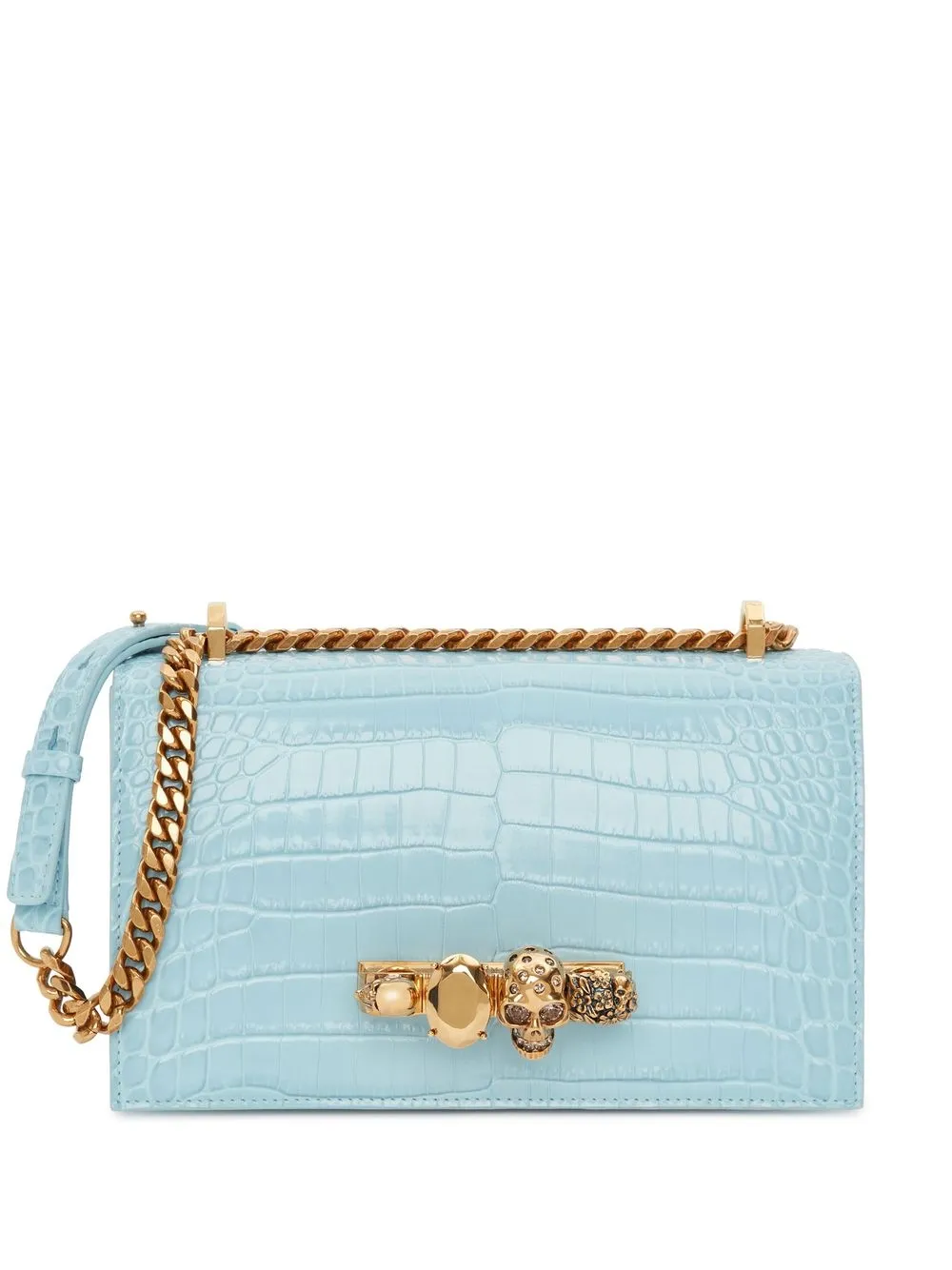 

Alexander McQueen bolsa mini con apliques - Azul