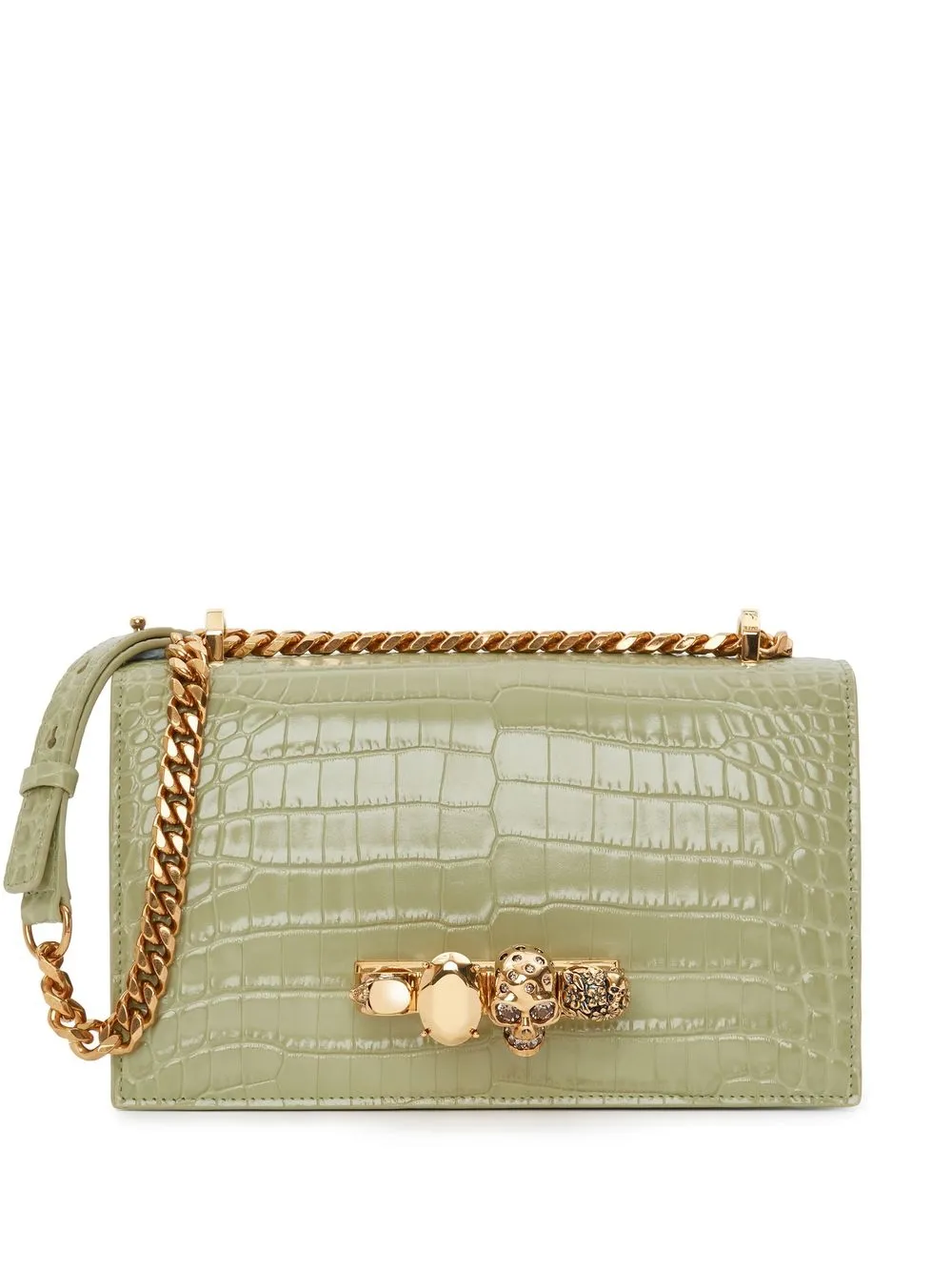 

Alexander McQueen bolsa mini con apliques - Verde