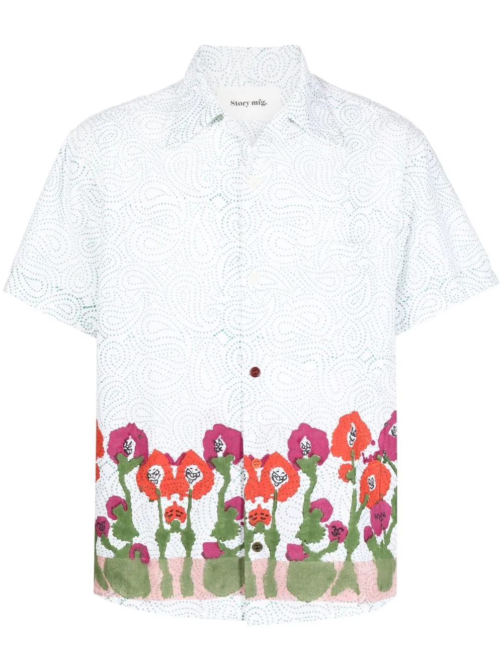 

STORY mfg. camisa manga corta con estampado floral - Blanco